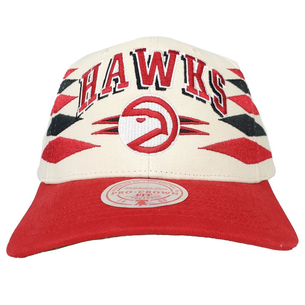 Atlanta Hawks Mitchell & Ness NBA Pro Fit Snapback Hat Cap‎ Diamonds Art NWT